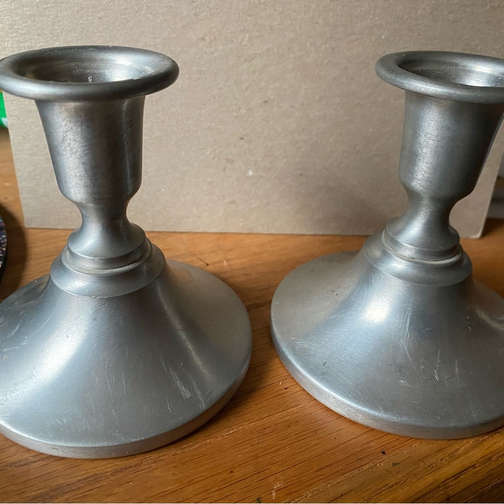 Pewter candle sticks